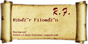 Ribár Filomén névjegykártya